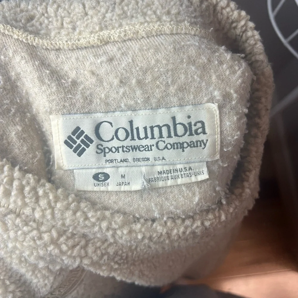 Columbia Unisex Teddy Sherpa Pullover Sweatshirt Size Small Crew/Mock Neck - Picture 5 of 5